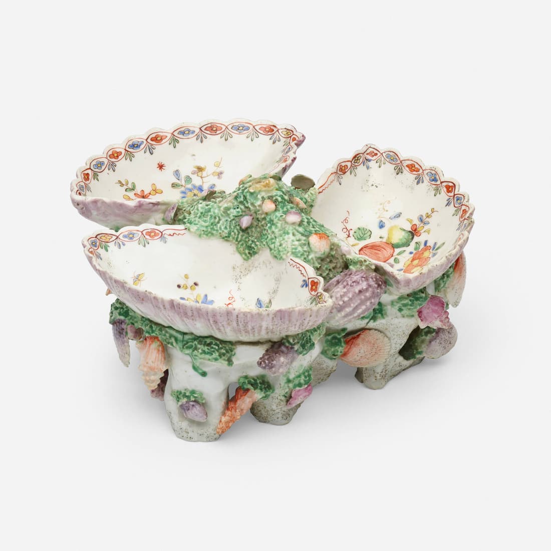 Royal Crown Derby, attribution, Pickle or sweetmeats serving dish with seashells (1 of 3)