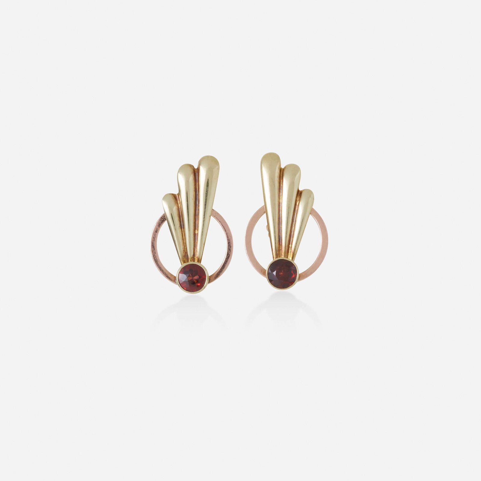 Cartier, Garnet and bicolor gold earrings (1 of 3)