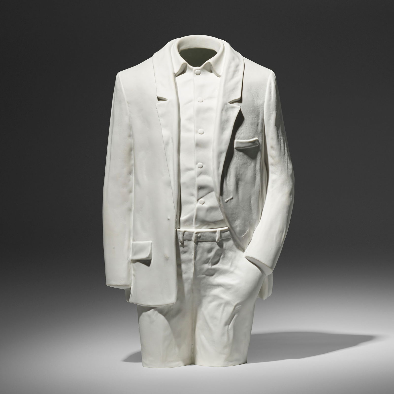 Erwin Wurm, ONKEL, variation 10: Erwin Wurm ONKEL, variation 10 2022porcelain and glazed bisque 18.75 h x 10.75 w x 6.75 d in (48 x 27 x 17 cm) Stamped signature and manufacturer's mark to underside 'KPM E Wurm'. This work is