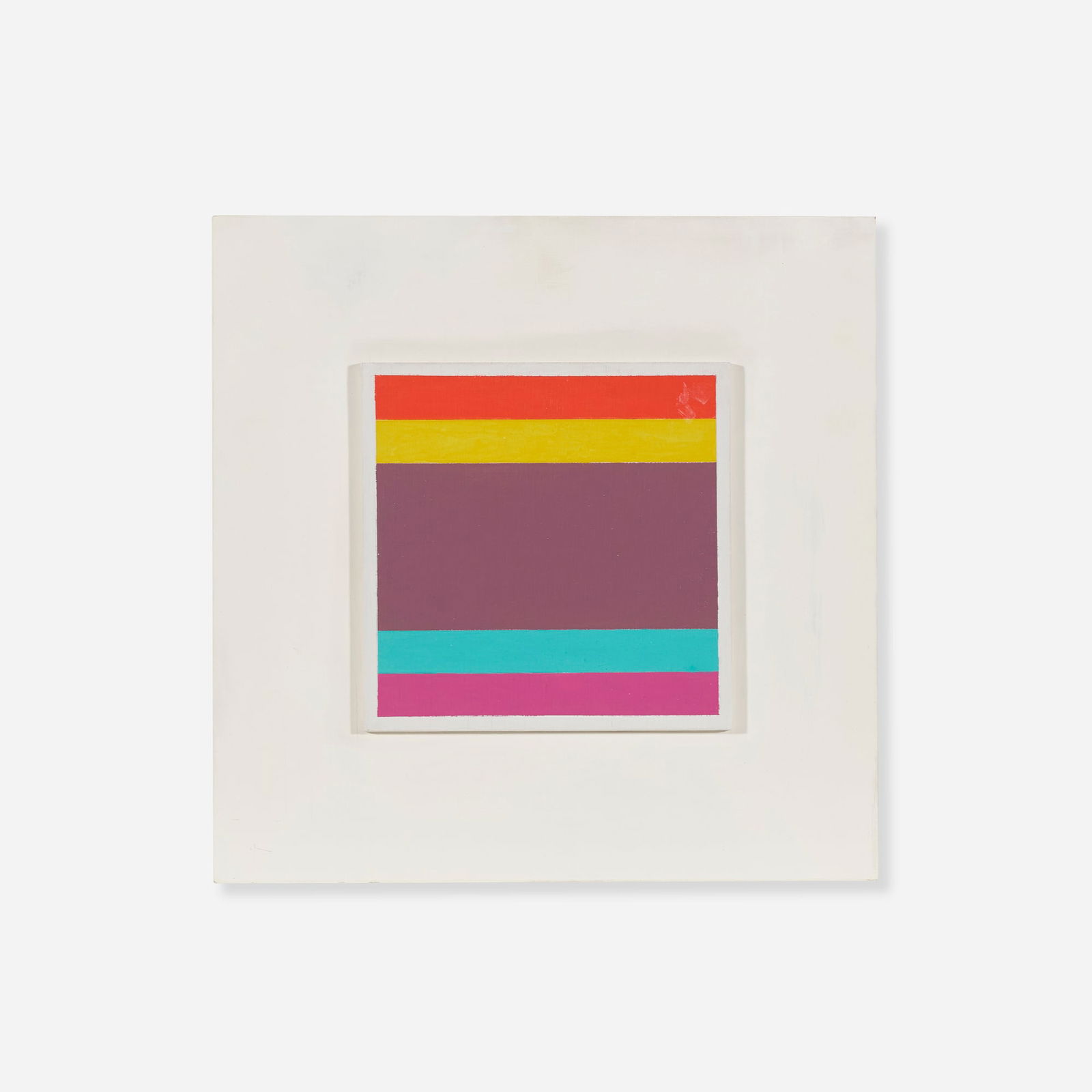 Camille Graeser, Synthese Zwischen den Polen: Camille Graeser Synthese Zwischen den Polen 1969acrylic on panel 9.375 h x 9.375 w in (24 x 24 cm) Signed and dated to verso 'Graeser 69'. Provenance: Gimpel & Hanover