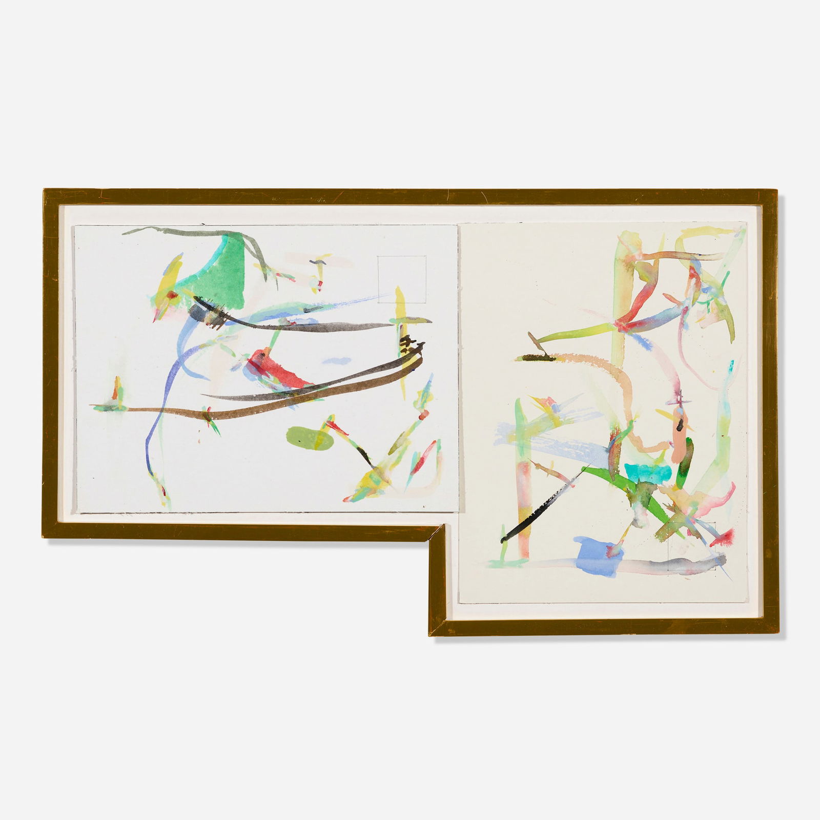 Richard Tuttle, Rose Then: Richard Tuttle Rose Then 1990watercolor and graphite on paper in artist's frame 12 h x 21 w in (30 x 53 cm) Signed, titled and dated to frame verso 'Rose Then Richard Tuttle 1990'.