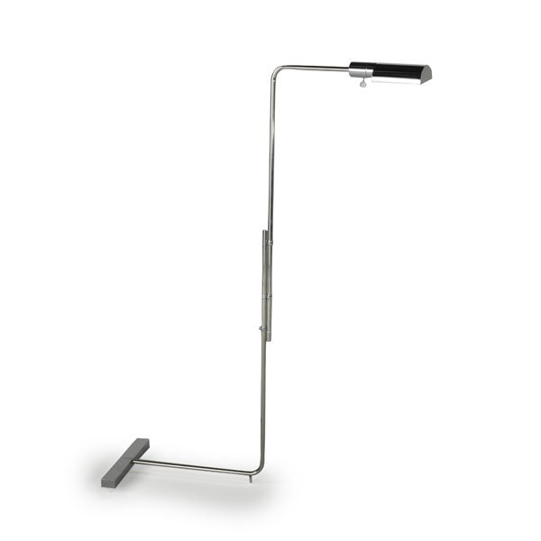 CEDRIC HARTMAN Floor lamp: CEDRIC HARTMAN Adjustable floor lamp, USA, 1970s; Chromed steel, acrylic; Unmarked; 44" x 17"