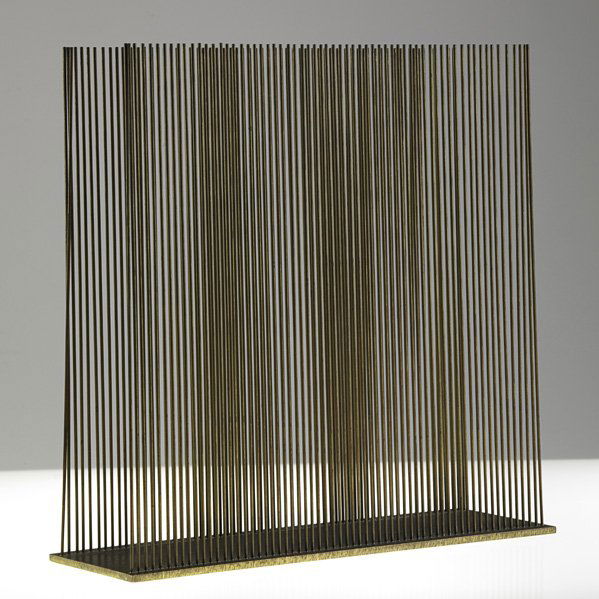 HARRY BERTOIA Sonambient sculpture: HARRY BERTOIA (1915-1978) Sonambient sculpture (Parallel), Pennsylvania, 1970s; Patinated bronze; Unsigned; 12" x 12" x 4" Provenance: Private Collection, MD; Wright Auctions, Chicago, Dec. 2011, lot