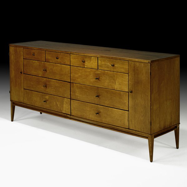 PAUL McCOBB Planner Group Mr. & Mrs. Chest: PAUL MCCOBB WINCHENDON Planner Group Mr. and Mrs. Chest no. 1510, USA, 1950s; Birch, brass; Foil label; 33 1/4" x 72" x 19"