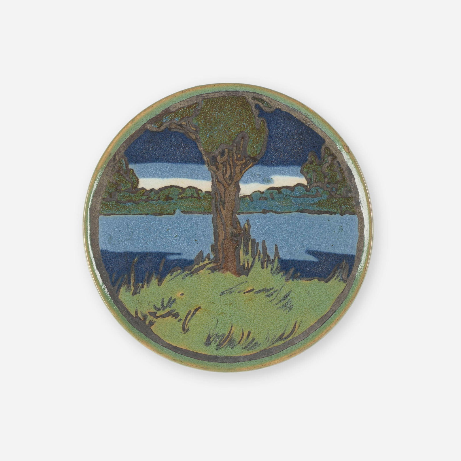 Albina Mangini for Saturday Evening Girls, Trivet tile with landscape (1 of 2)