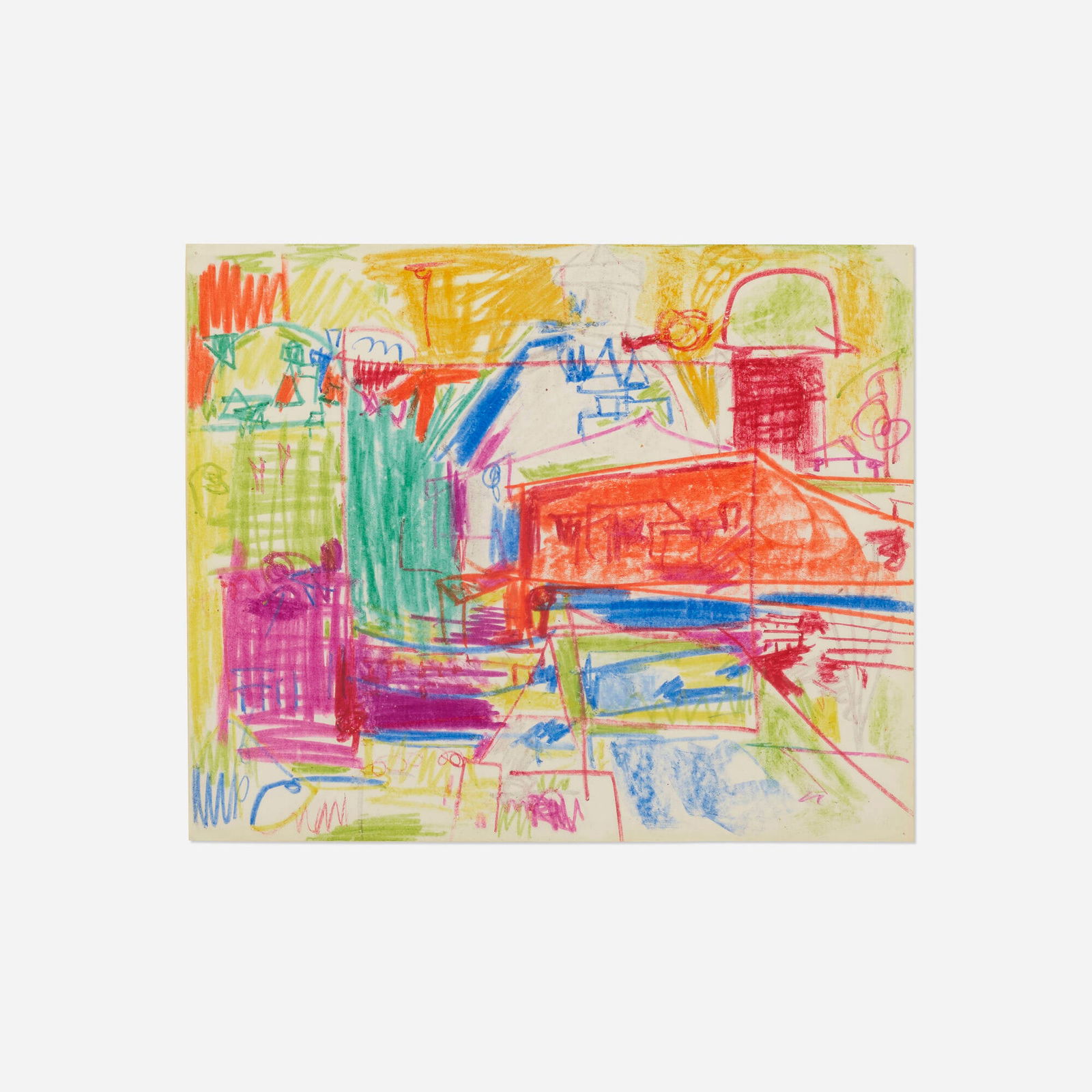Hans Hofmann, Untitled: Hans Hofmann Untitled c. 1942crayon on paper 14 h x 17 w in (36 x 43 cm) Signed to verso 'Hans Hofmann' with estate stamp. Provenance: Estate of the artist | Ameringer