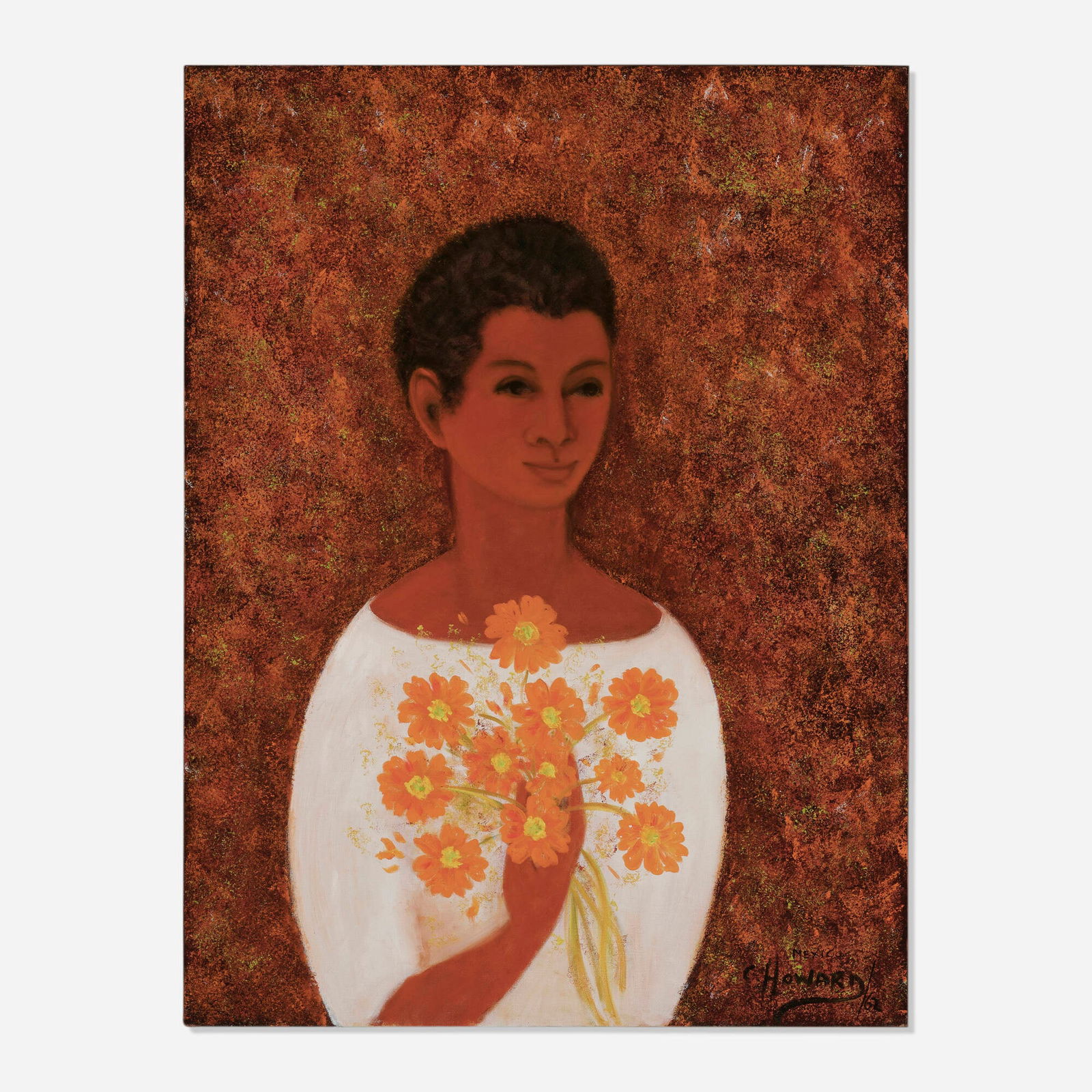 Charlotte Howard, Pablo (Puerto Rico): Charlotte Howard Pablo (Puerto Rico) 1962oil on canvas 34 h x 26 w in (86 x 66 cm) Signed, dated and inscribed to lower right 'Mexico C. Howard 62'. This work will ship fro