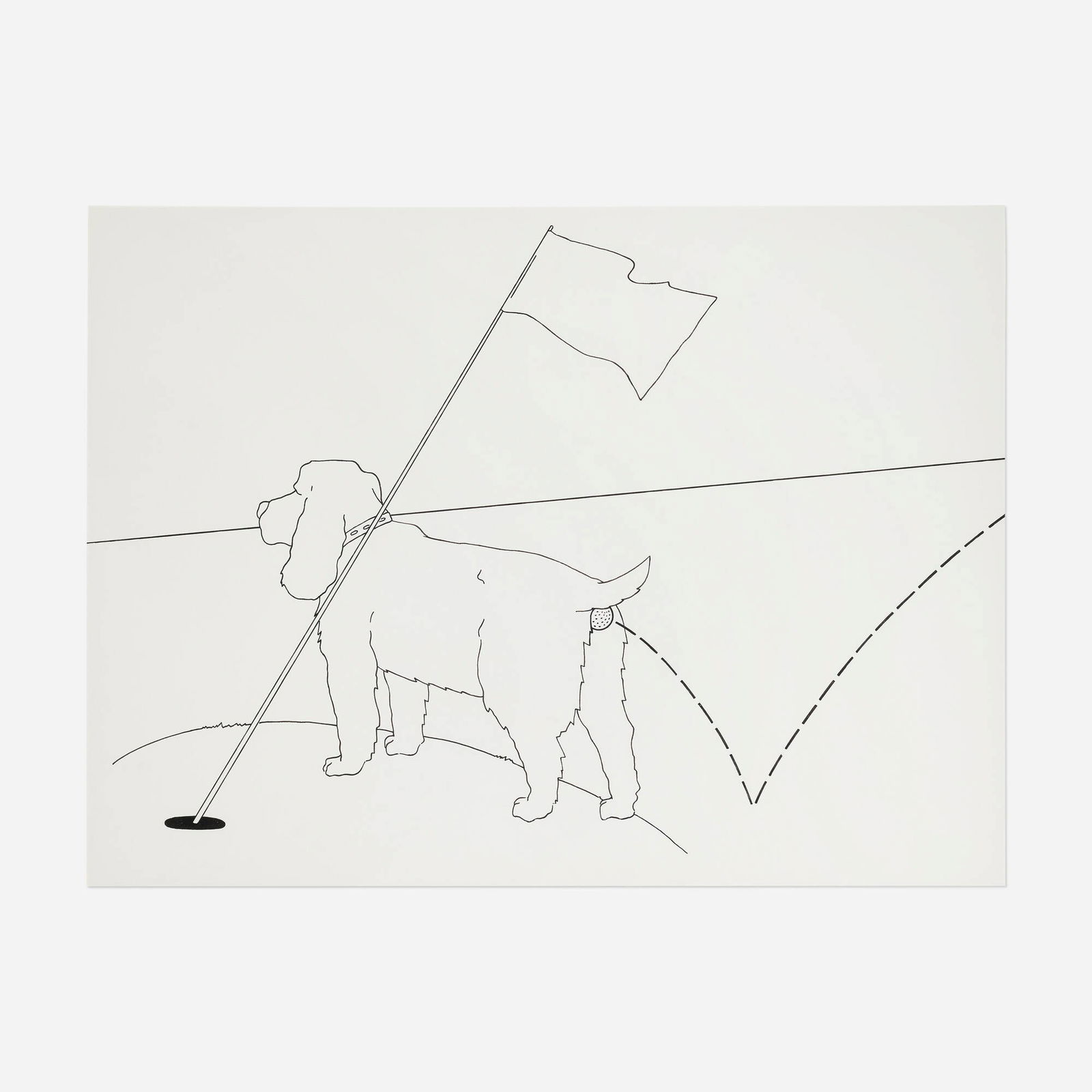 Steve Gianakos, The Year of the Dog: Steve Gianakos The Year of the Dog 1978ink on paper sight: 28.75 h x 39 w in (73 x 99 cm) Signed, titled, dated and inscribed to verso 'To Don & Sara May You Both Be As Fortunate As The Dog In