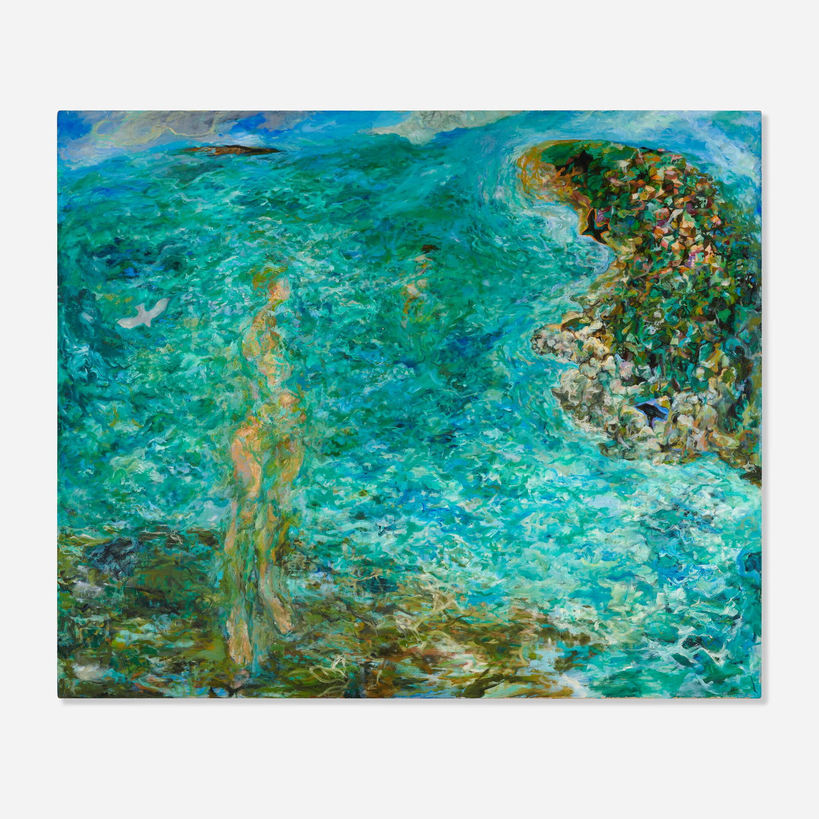 Rex Ashlock, Sea with Figures & White Birds (1 of 3)