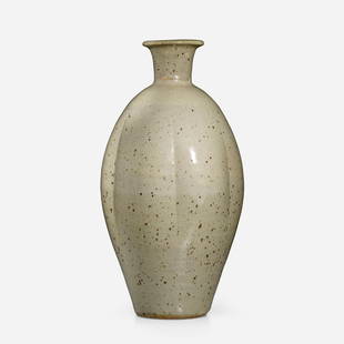 Bernard Leach, Vase: Bernard Leach Vase Leach PotteryEngland, c. 1970glazed stoneware 14.5 h x 7.75 dia in (37 x 20 cm) Impressed artist's chop mark near base with St. Ives cipher. Provenance: