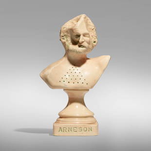 Robert Arneson, Self-Portrait Trophy Bust: Robert Arneson Self-Portrait Trophy Bust USA, 1978glazed porcelain 7.5 h x 4.5 w x 3 d in (19 x 11 x 8 cm) Impressed signature to front 'Arneson' and dated to underside '1978'.