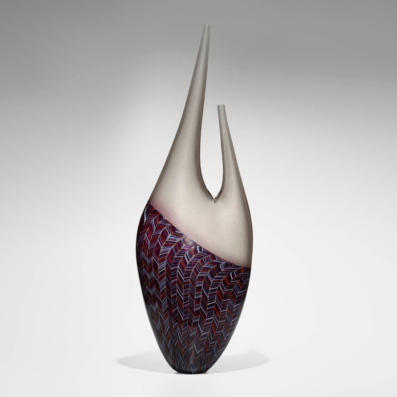 Davide Salvadore, Large vessel (from the Ancella series): Davide Salvadore Large vessel (from the Ancella series) Italy, 2006hand-blown glass, partial battuto surface 39.25 h x 13.5 w x 6.5 d in (100 x 34 x 17 cm) Etched signature and date to undersi