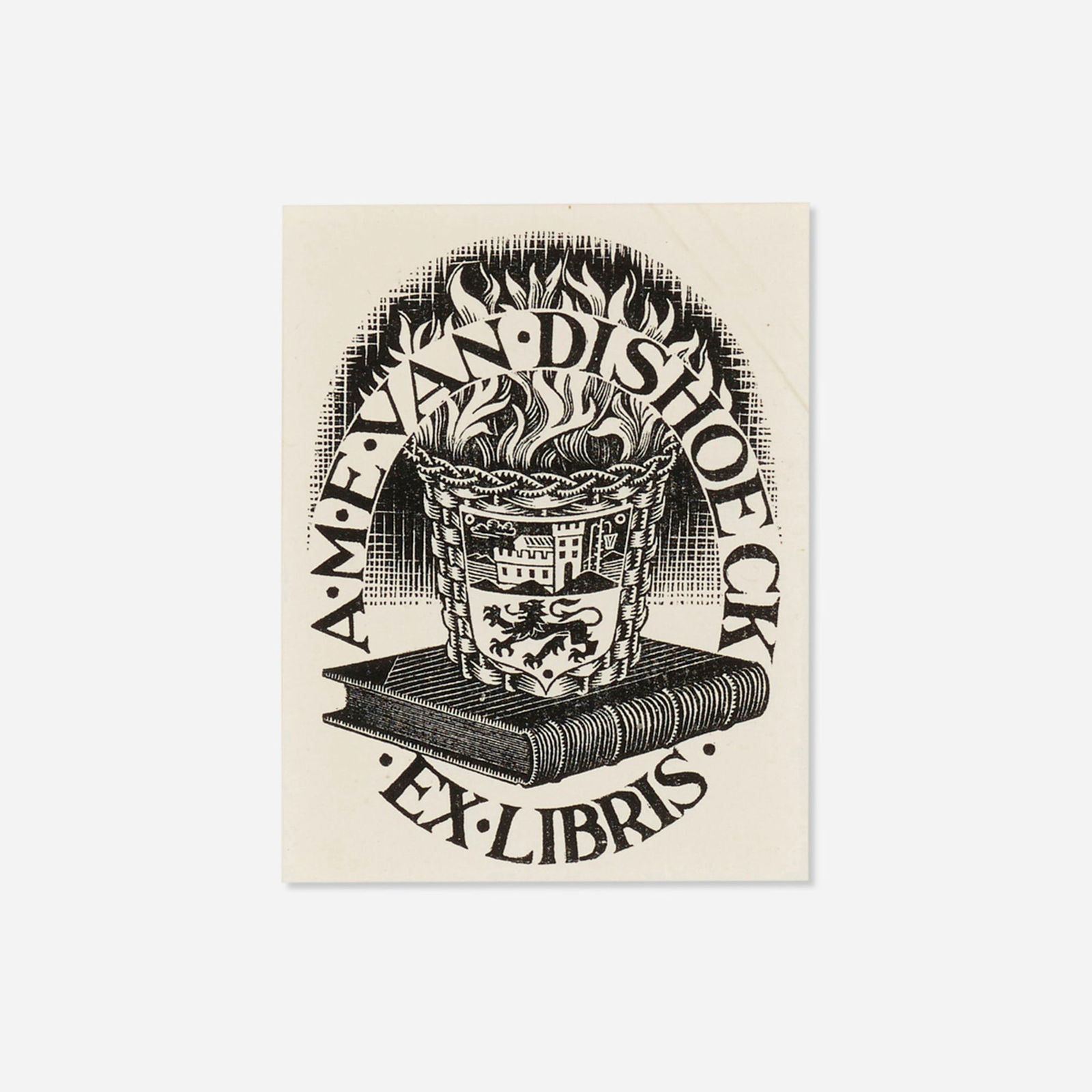 M.C. Escher, Ex libris van Dishoeck (Fire) (1 of 3)