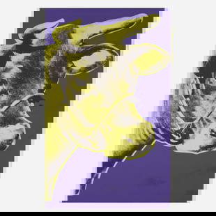Andy Warhol, Cow: Andy Warhol Cow 1971screenprint in colors on wallpaper image: 45.25 h x 28.25 w in (115 x 72 cm) sheet: 45.25 h x 29.625 w in (115 x 75 cm) This work is from the unlimited edition printed b