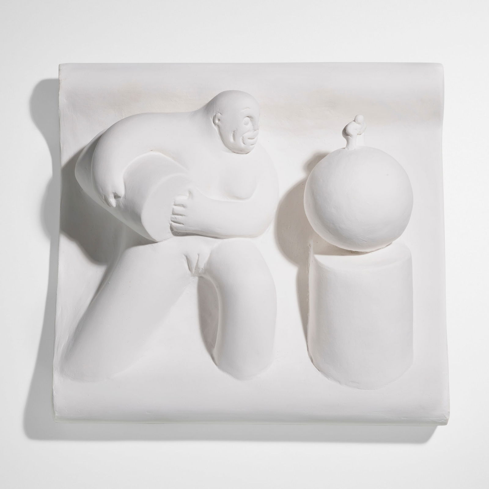 Tom Otterness, Enlightened Worker: Tom Otterness Enlightened Worker 1983hydrocal 10.5 h x 11 w x 4 d in (27 x 28 x 10 cm) Printed to label to verso 'Enlightened Worker A.P. XIV/XV Otterness Published by Brooke Alexander Inc.'.