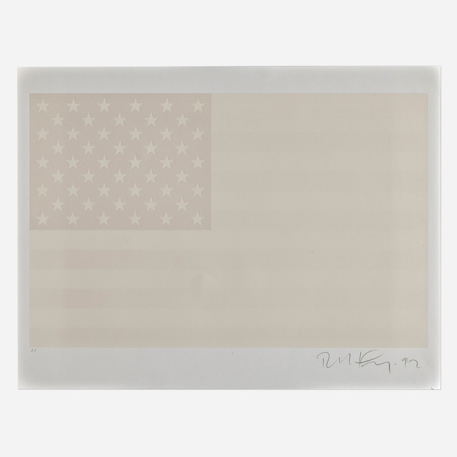 Robert Longo, Untitled: Robert Longo Untitled (from the Columbus: In Search of a New Tomorrow portfolio) 1992screenprint in colors image: 18 h x 28.25 w in (46 x 72 cm) sheet: 22.75 h x 29.875 w in (58 x 76 cm) Si