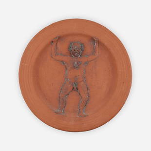 Robert Arneson, Expanding the Boundaries of Clay: Robert Arneson Expanding the Boundaries of Clay 1973glazed earthenware 2 d x 18.5 dia in (5 x 47 cm) Incised signature and date to verso 'Arneson 1973'. This work will ship