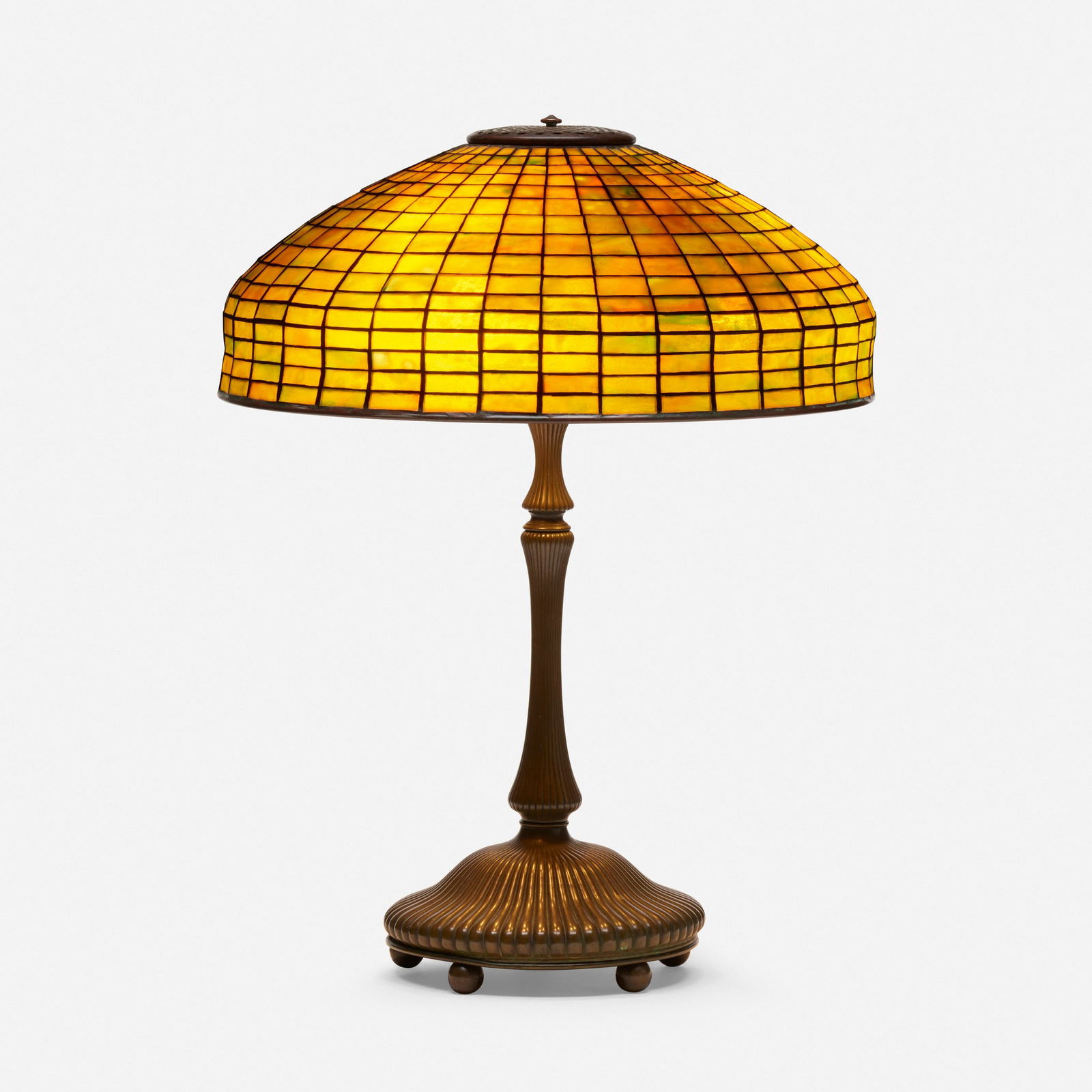 Tiffany Studios, Dichroic geometric table lamp (1 of 4)