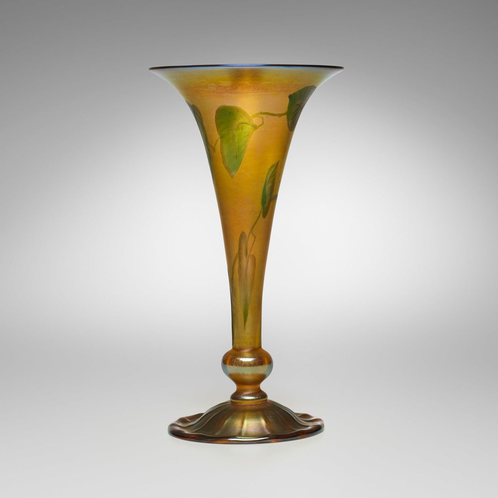 Tiffany Studios, Leaf and Vine trumpet vase (1 of 4)