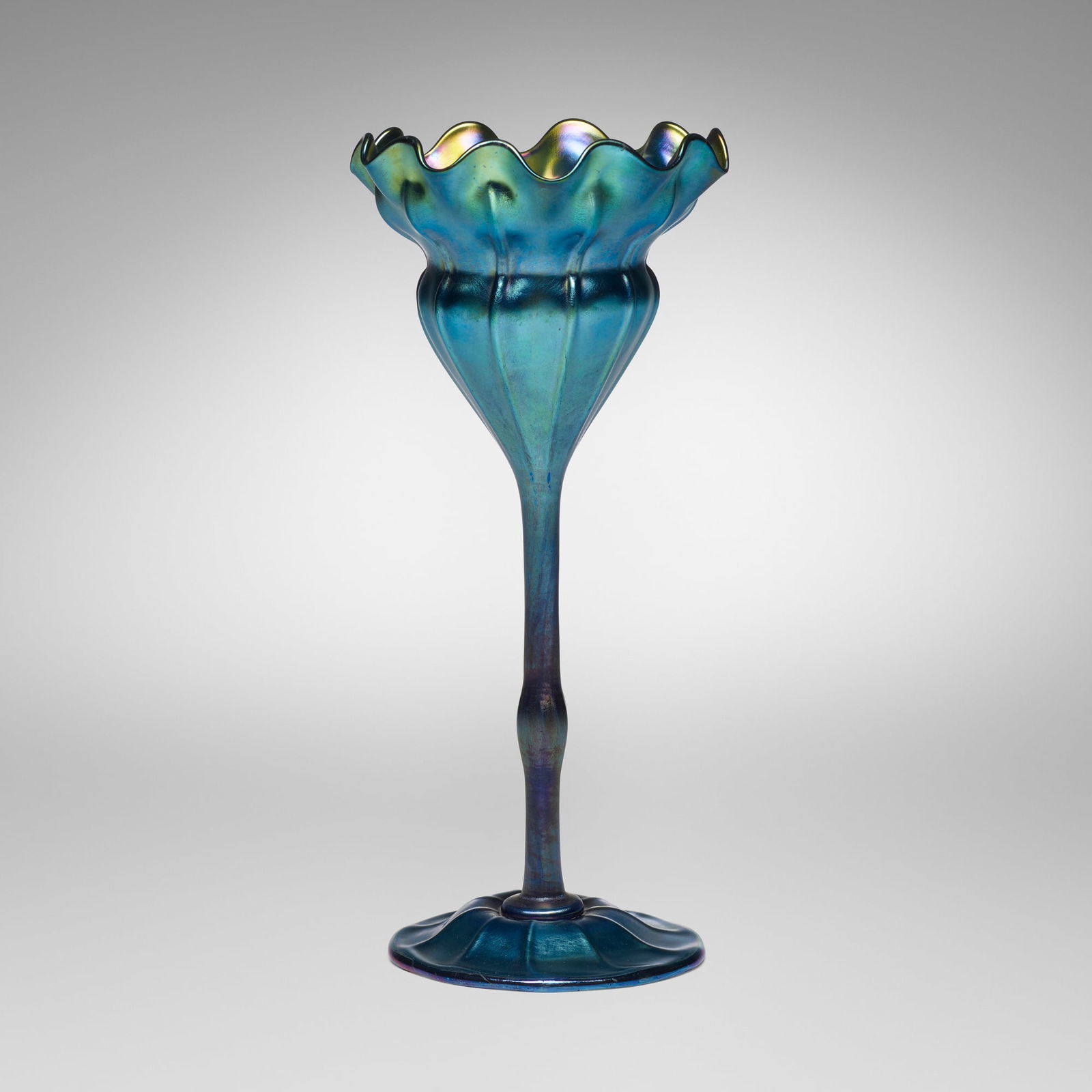 Tiffany Studios, Floriform vase with ruffled rim (1 of 4)