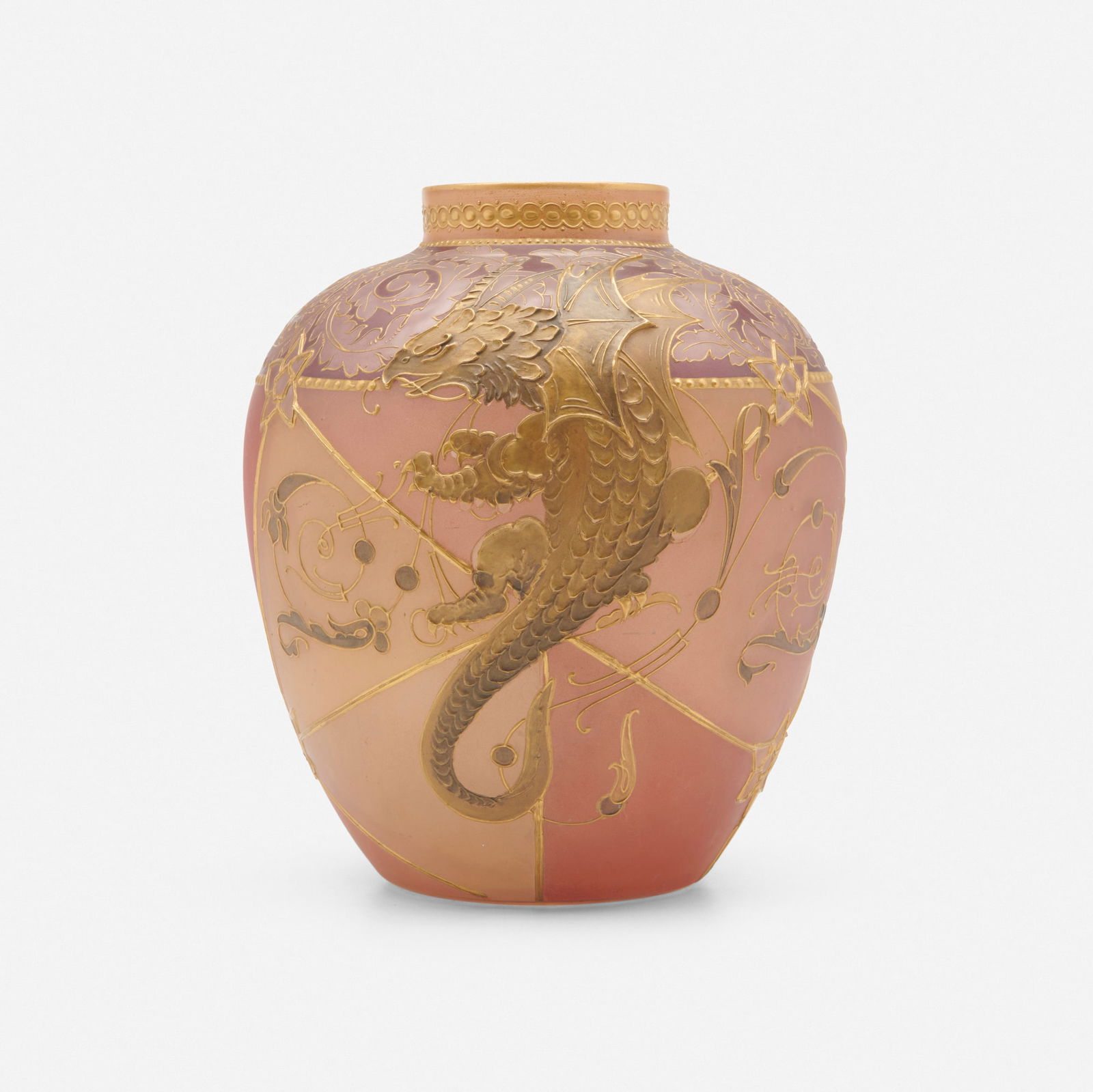 Mt. Washington Glass Company, Royal Flemish vase with griffin (1 of 4)