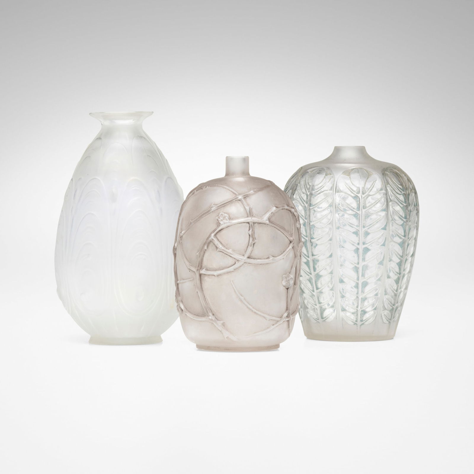 Rene Lalique, Vases, set of two (1 of 3)