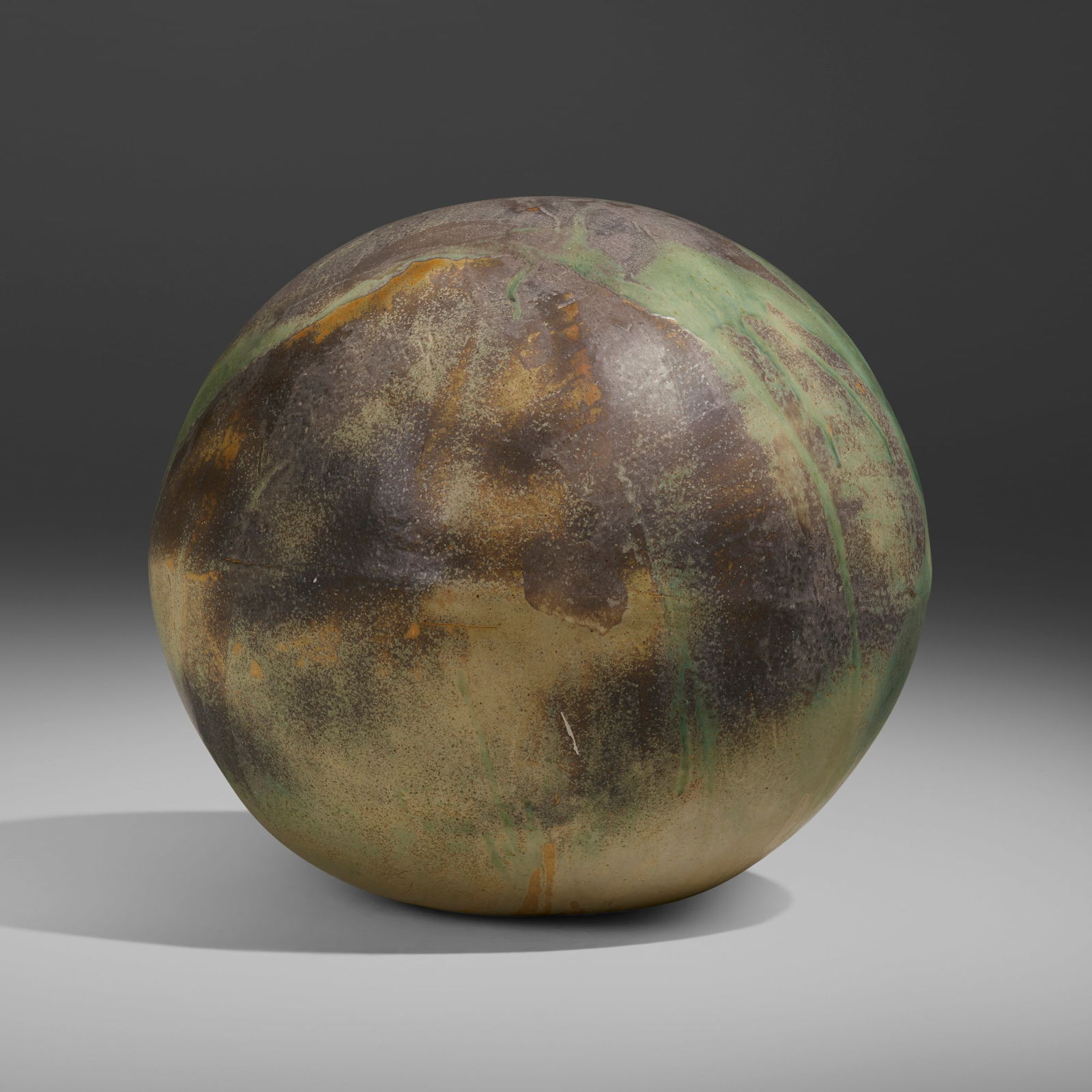 Toshiko Takaezu, Moon: Toshiko Takaezu Moon USA, c. 1995glazed stoneware 20.5 h x 22.5 dia in (52 x 57 cm) Incised signature near base 'TT'. This work will ship from Lambertville, New Jersey.