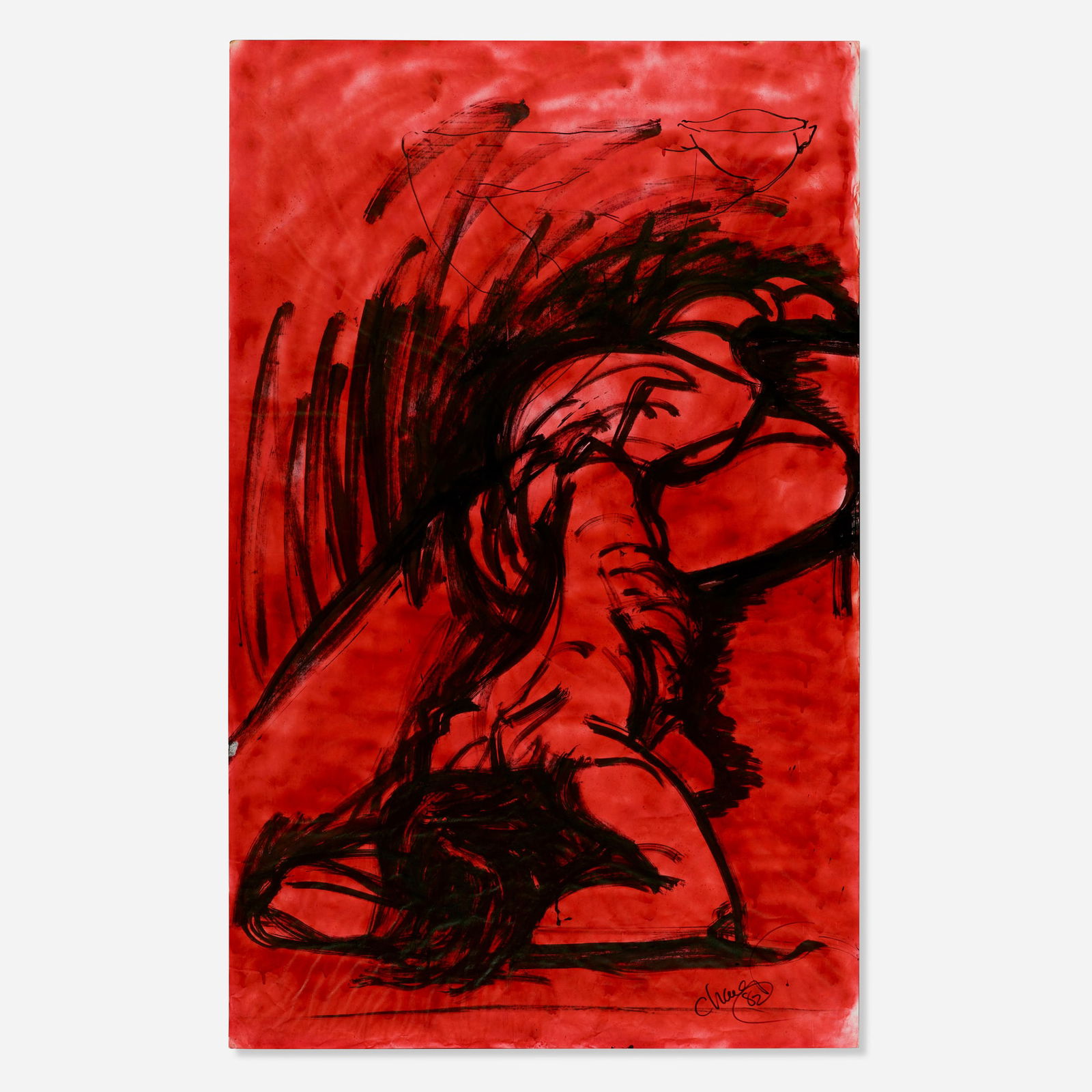 Charlotte Howard, Red Woman: Charlotte Howard Red Woman 1982watercolor on paper 58.25 h x 36 w in (148 x 91 cm) Signed and dated to lower right 'C Howard 82'. This work will ship from Lambertville, New