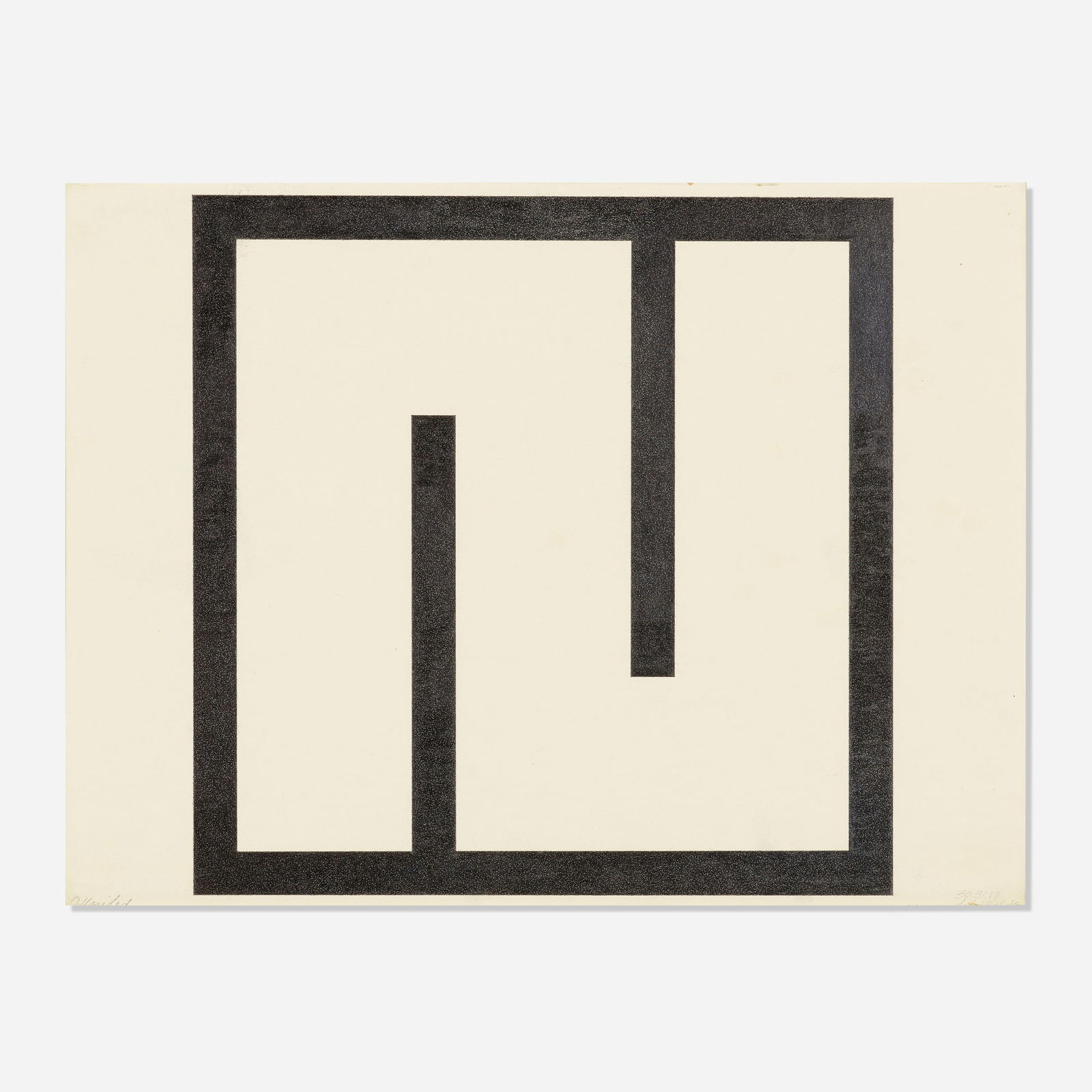 Julije Knifer, Untitled: Julije Knifer Untitled 1978graphite on paper 16.5 h x 22.125 w in (42 x 56 cm) Signed, dated and inscribed to lower edge 'Knifer 30.31.VII 26, 27, 28 1, 2 VIII78 7G'. Sold with the original in