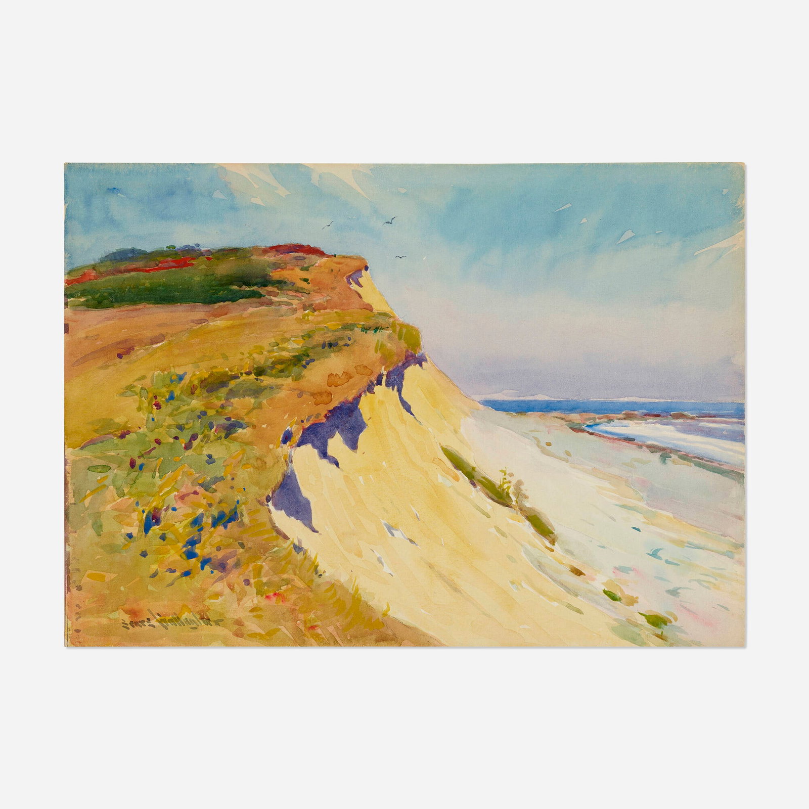 Sears Gallagher, Cliffs: Sears Gallagher Cliffs watercolor on paper 10 h x 14 w in (25 x 36 cm) Signed to lower left 'Sears Gallagher'. This work will ship from Lambertville, New Jersey.