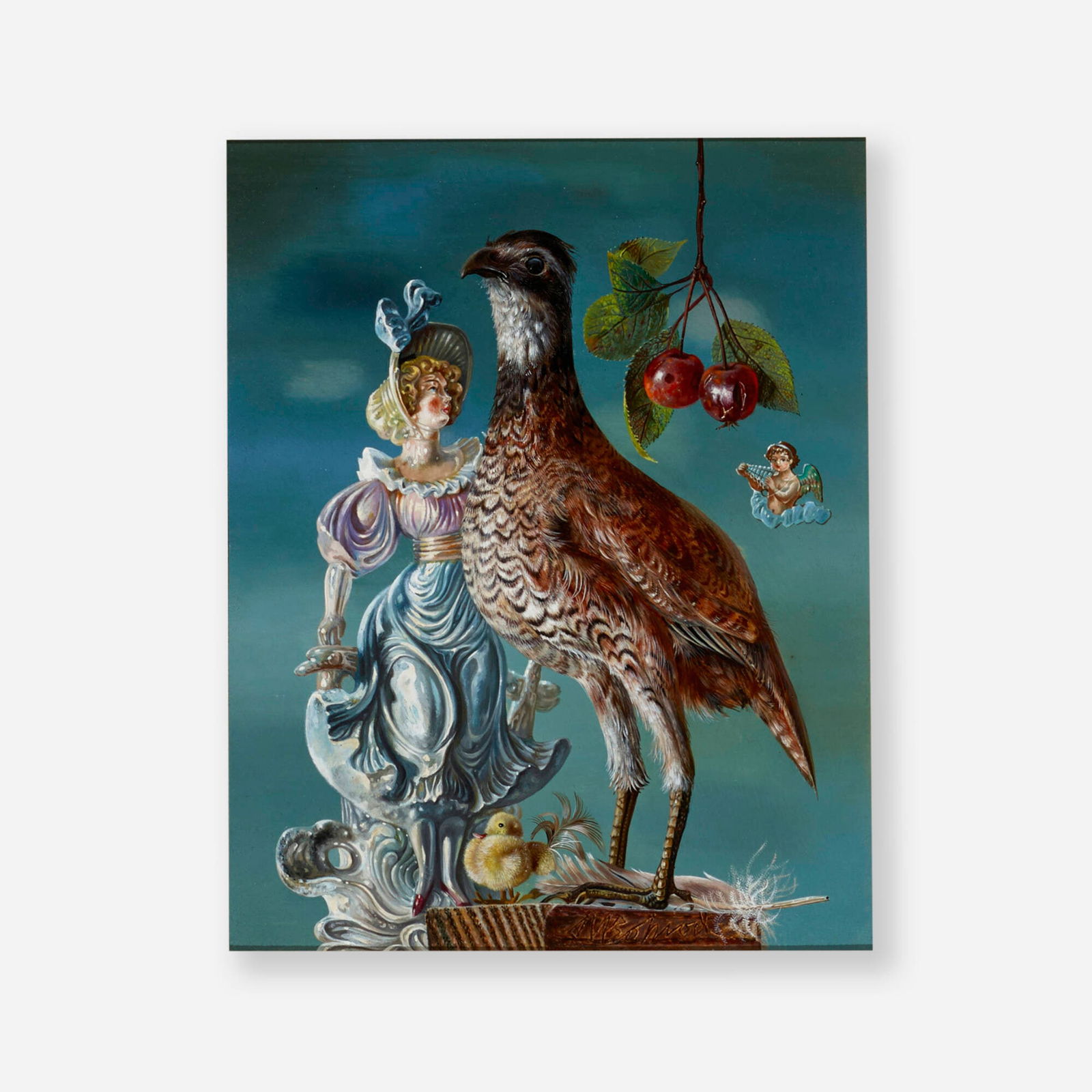Aaron Bohrod, Quail: Aaron Bohrod Quail oil on board 10 h x 8.125 w in (25 x 21 cm) Signed to lower edge 'Aaron Bohrod'. Provenance: Frank J. Oehlschlaeger Gallery, Chicago | Private Collection |
