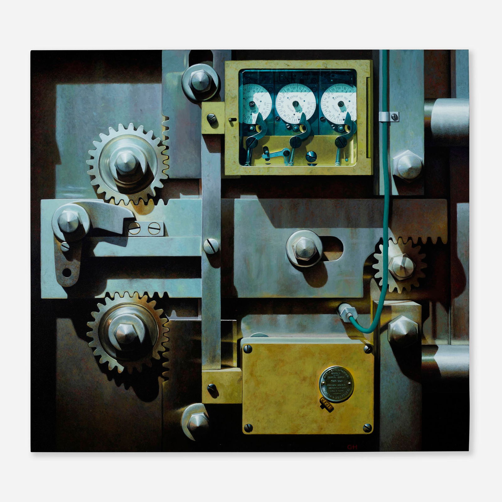 Gus Heinze, Bank Vault Door: Gus Heinze Bank Vault Door 2009acrylic on panel 32 h x 35 w in (81 x 89 cm) Signed to lower edge 'GH'. Provenance: Bernarducci Meisel Gallery, New York | Private Collec
