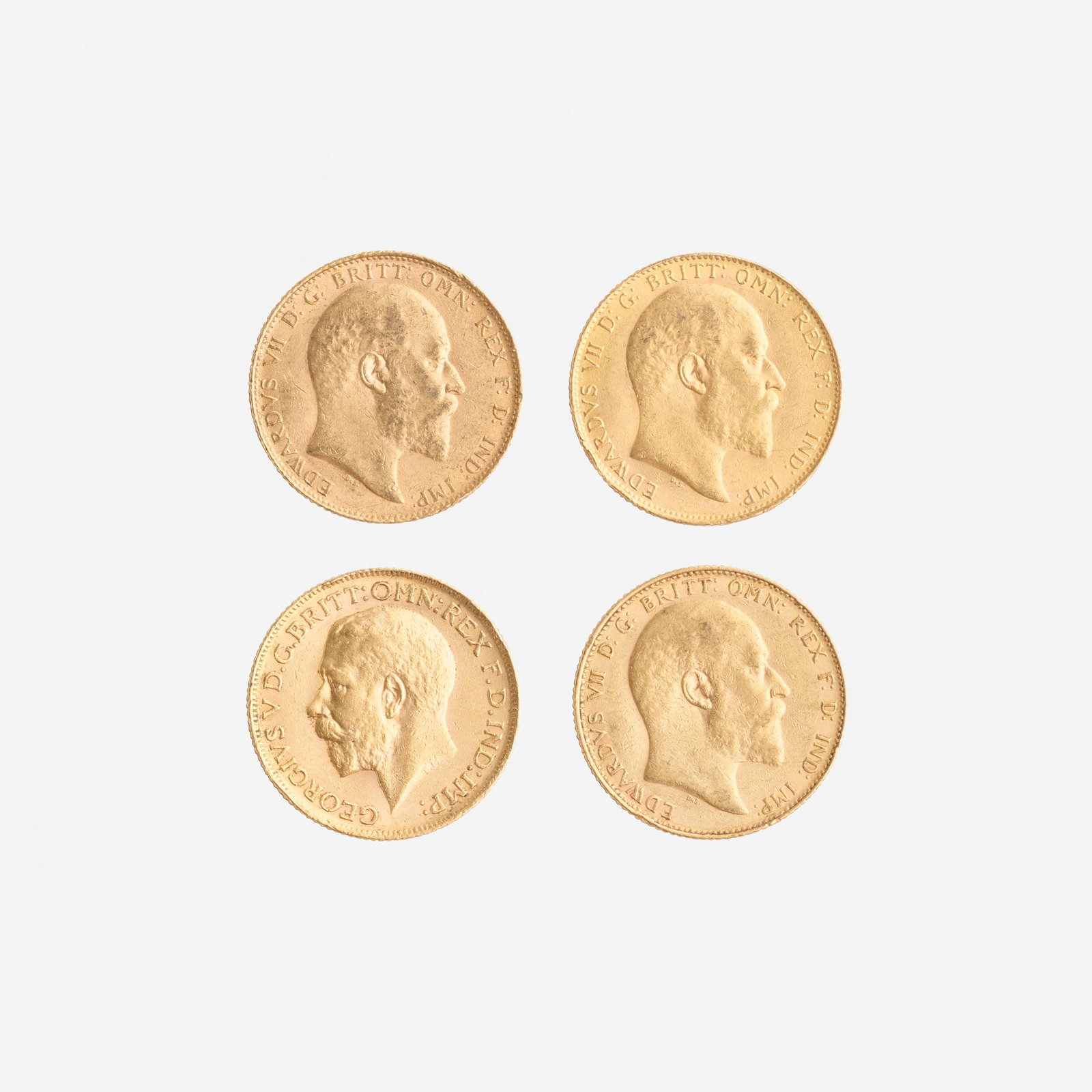 1909, 1910 (2), and 1911 United Kingdom Sovereign Gold Coins: 1909, 1910 (2), and 1911 United Kingdom Sovereign Gold Coins