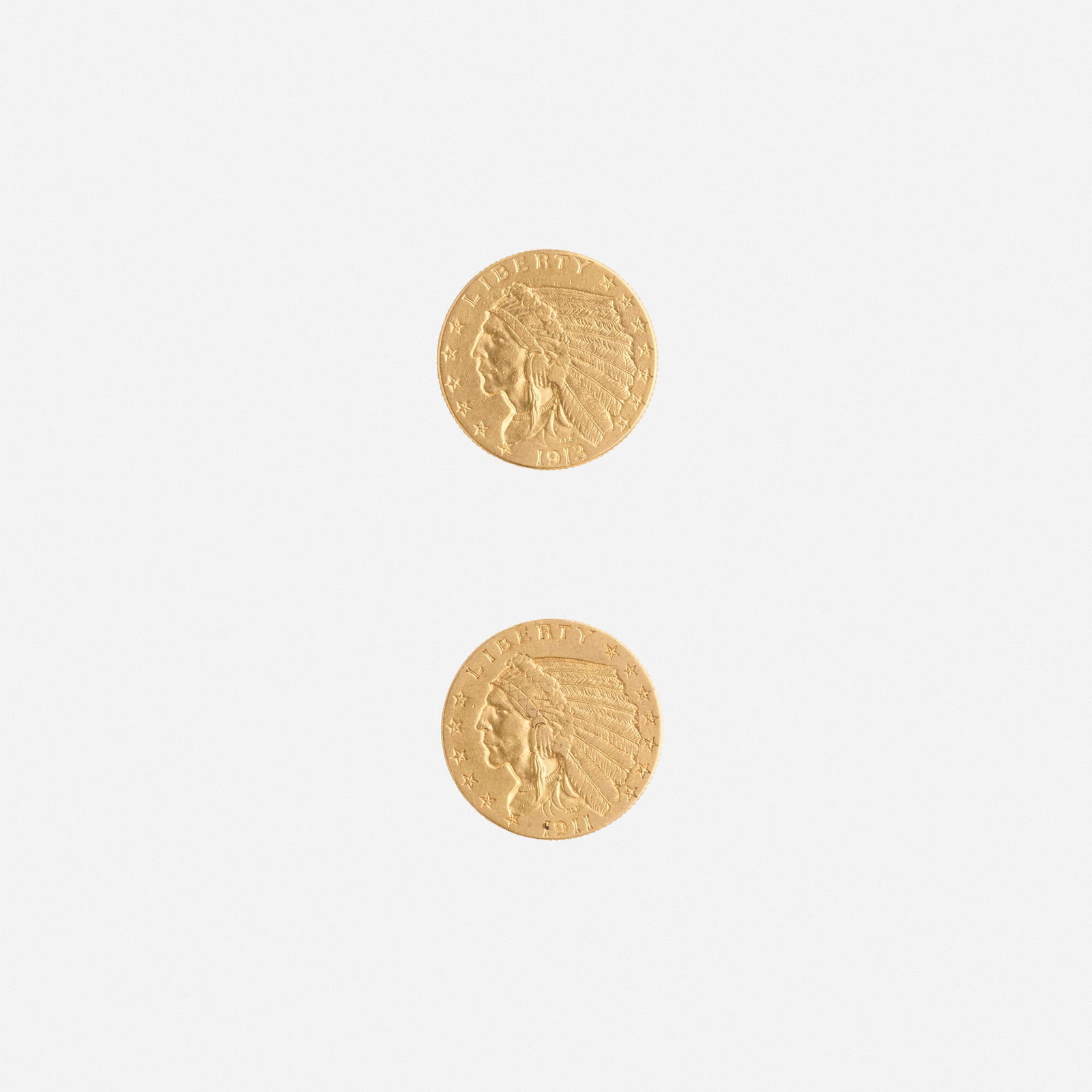 U.S. 1911 and 1913 $2.50 Gold Coins: U.S. 1911 and 1913 $2.50 Gold Coins XF/AU