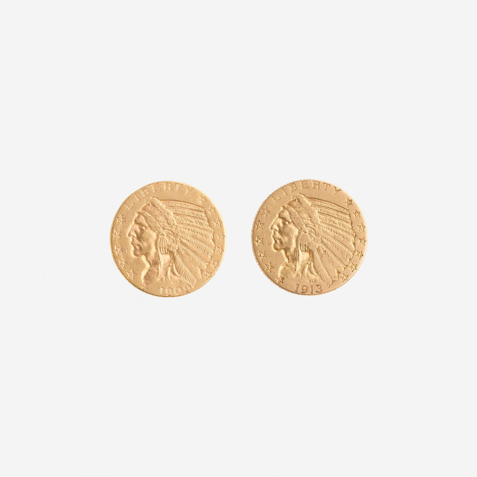 U.S. 1909-D and 1913 Indian $5 Gold Coins: U.S. 1909-D and 1913 Indian $5 Gold Coins