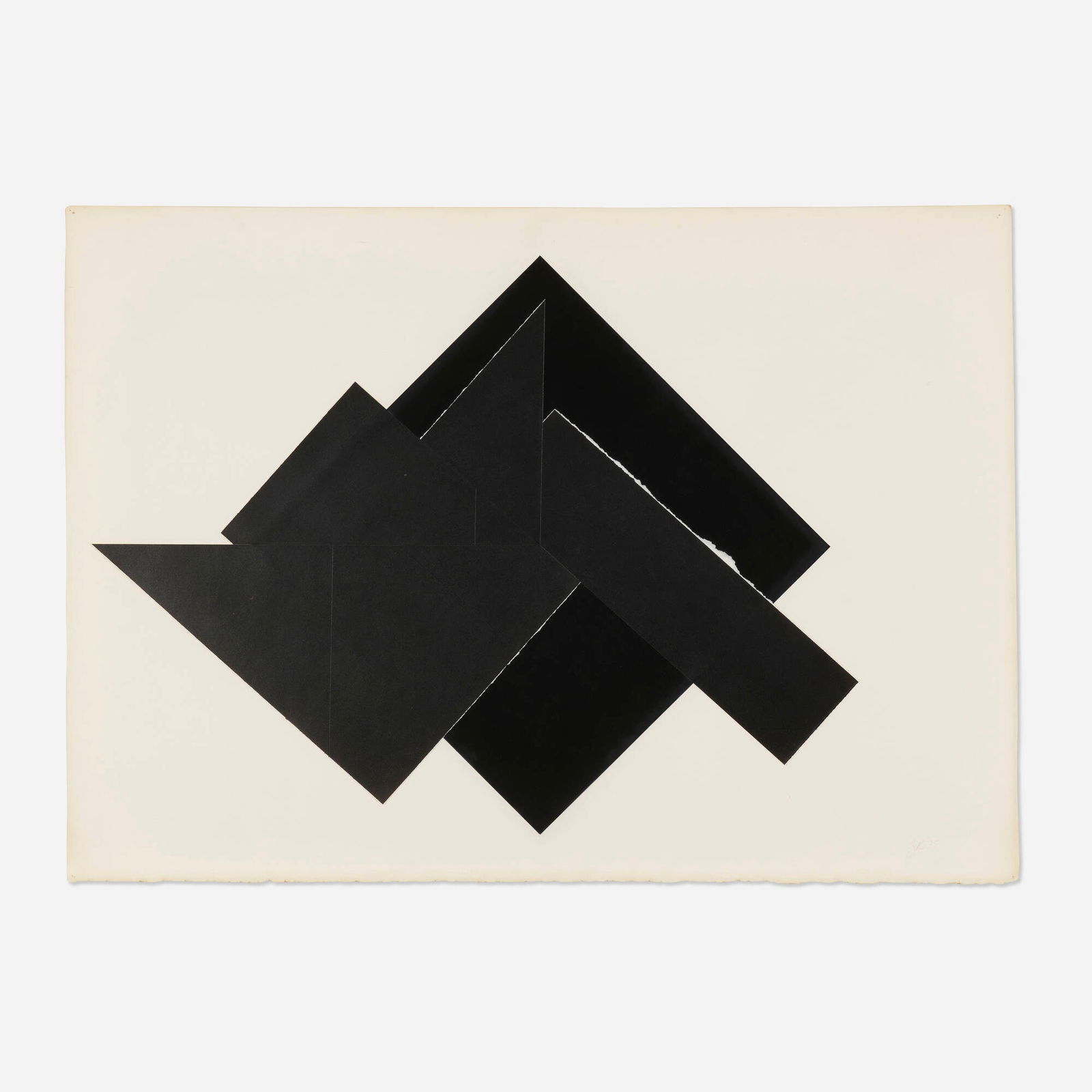 James Reineking, Untitled: James Reineking Untitled 1975graphite and paper collage on paper 21.25 h x 30.25 w in (54 x 77 cm) Signed and dated to lower right 'JR '75'. Provenance: Property from