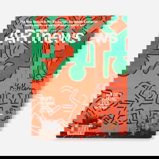 Keith Haring, ARTnews with Crawling Baby drawing: Keith Haring ARTnews with Crawling Baby drawing 1982felt tip marker on paper 11 h x 8.25 w x .25 d in (28 x 21 x 1 cm) Signed and dated to lower right 'K. Haring 82' with Crawling Baby drawing