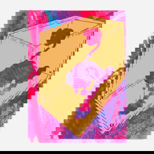 Frank Stella, Untitled: Frank Stella Untitled 1997screenprint in colors with collage 11.625 h x 8.625 w in (30 x 22 cm) Signed and dated to upper right 'F. Stella '97'. Provenance: Gift to for