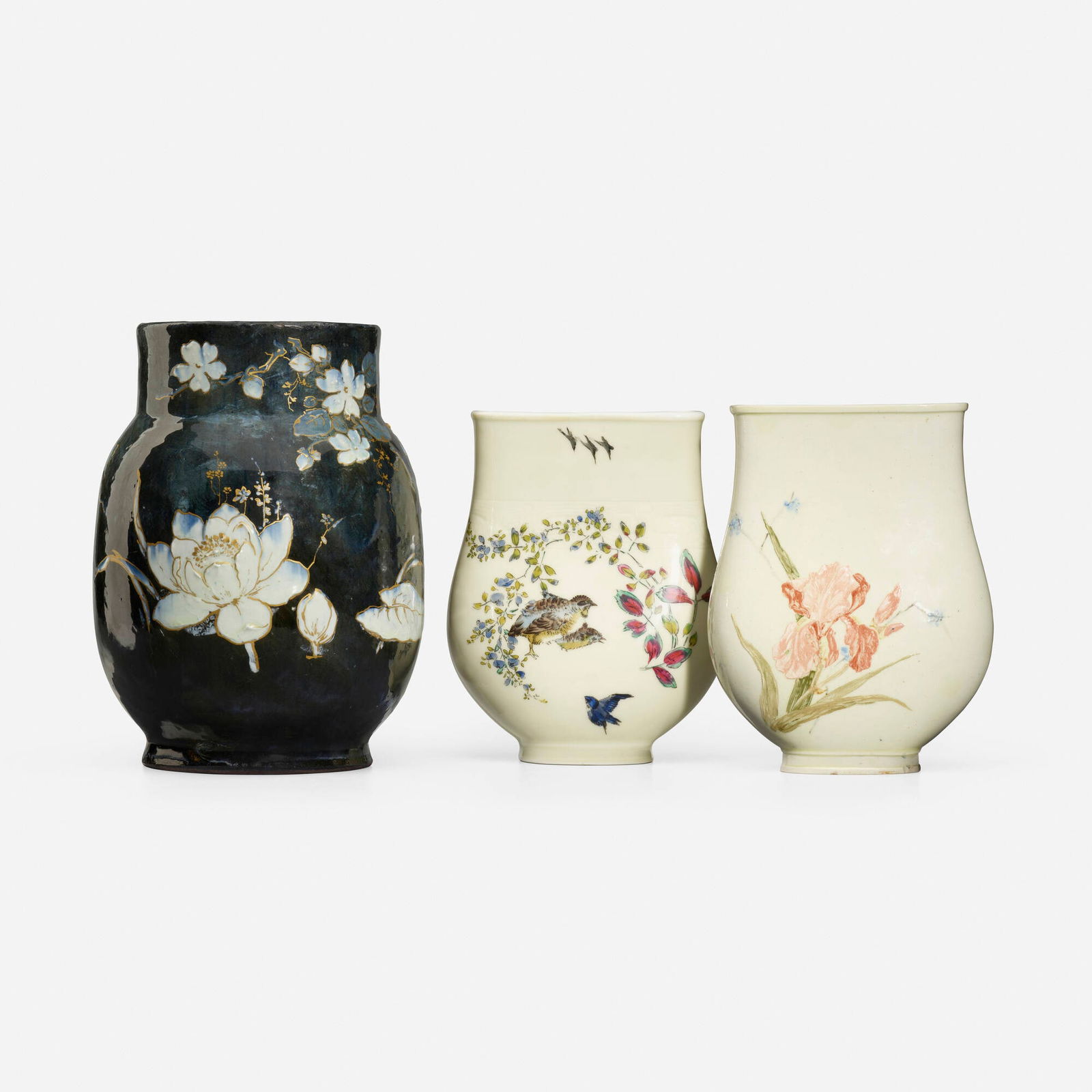 Edouard Dammouse and Felix Bracquemond for Haviland & Co., Collection of three vases (1 of 6)