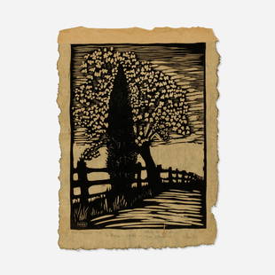 Wharton Esherick, Two Friends: Wharton Esherick Two Friends 1946woodcut on rice paper image: 7.875 h x 5.75 w in (20 x 15 cm) sheet: 9.5 h x 7 w in (24 x 18 cm) Signed, titled, dated and inscribed to lower edge 'Two Frie