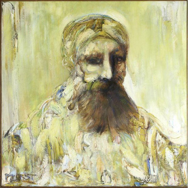 JOACHIM PROBST (American, 1913-1978);: Oil on canvas self portrait, 1972 (framed); Signed and dated; 40" x 40" Artist: Probst, Joachim