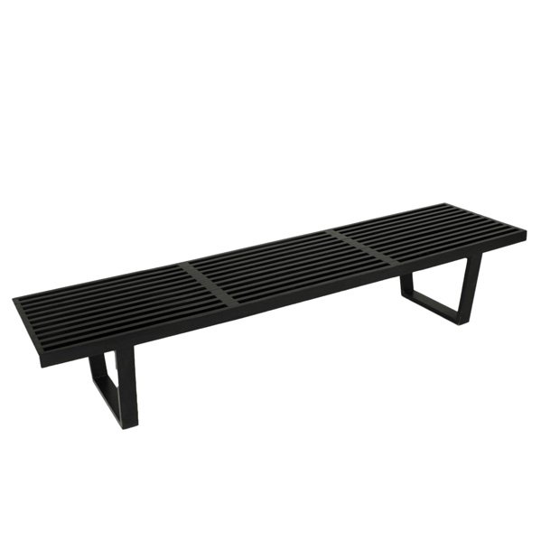 GEORGE NELSON; HERMAN MILLER: Table/bench, USA, 1960s; Ebonized wood; Unmarked; 14" x 72" x 18 1/2"