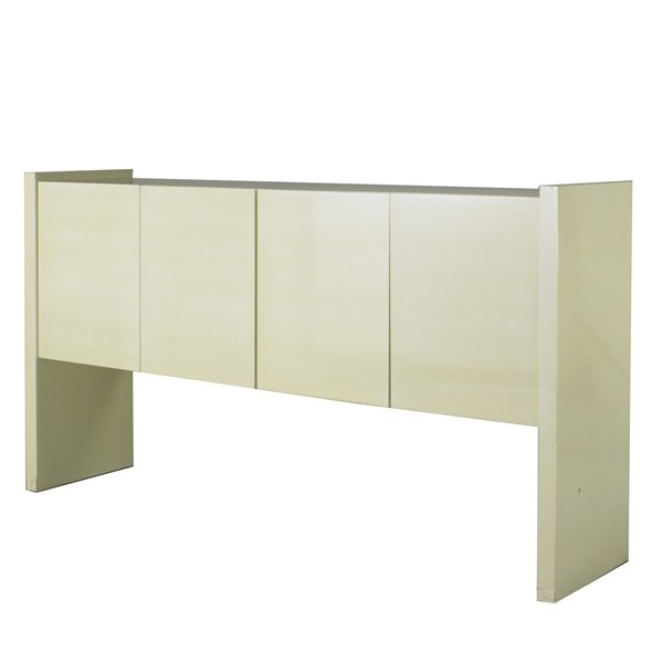 MILO BAUGHMAN; THAYER COGGIN: Cabinet, USA, 1970s; Lacquered wood; Unmarked; 36" x 66" x 16"