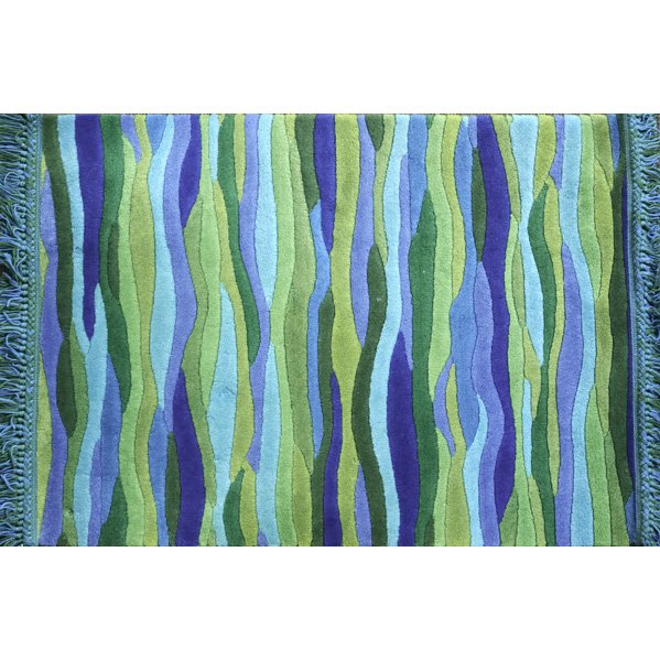 STYLE OF EDWARD FIELDS: Sculpted wool pile rug, c.1970; Unmarked; 78" x 54"