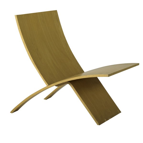 CONTEMPORARY: Folding lounge chair, USA, 1980s; Birch; 32" x 21" x 36"