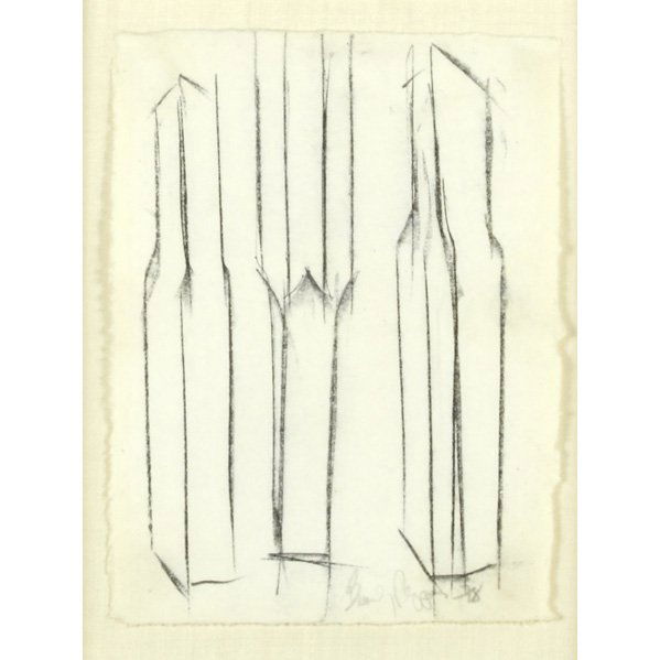 BEVERLY PEPPER (American, b. 1922-24): Charcoal on paper; Untitled, 1978 (framed); Signed and dated; 11" x 8" (sheet)