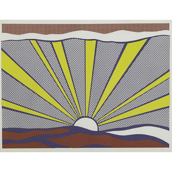 ROY LICHTENSTEIN (American, 1923-1997): Offset lithograph in colors; "Sunrise," 1965 (framed); Trial proof; 18 1/4" x 23 1/2" (sheet)