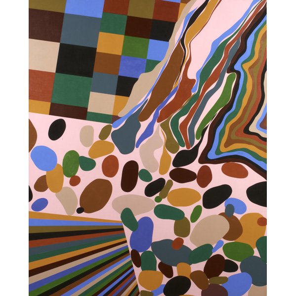 ERIC HIBIT (American, 20th c.): Untitled acrylic on canvas, 2000; Signed and dated; 60" x 48"