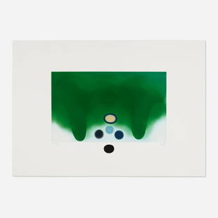 Victor Pasmore, Green Darkness: Victor Pasmore Green Darkness 1986etching and aquatint in colors on Fabriano image: 13.25 h x 21.75 w in (34 x 55 cm) sheet: 25.5 h x 36.5 w in (65 x 93 cm) Signed and numbered to lower edg