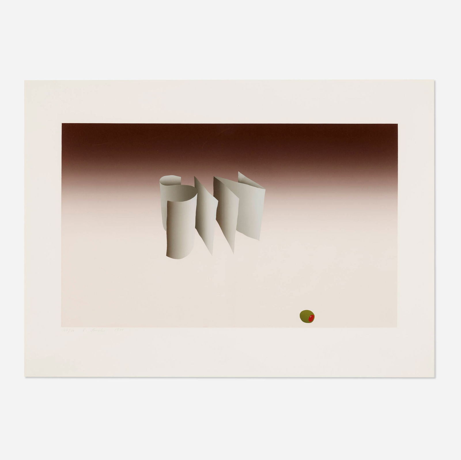 Ed Ruscha, Sin: Ed Ruscha Sin 1970screenprint in colors on Louvain Opaque Cover image: 12.875 h x 21.5 w in (33 x 55 cm) sheet: 18.875 h x 26.25 w in (48 x 67 cm) Signed, dated and numbered to lower left '